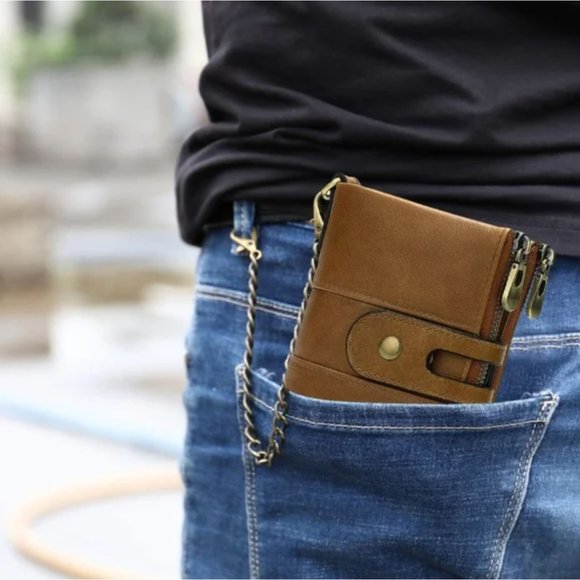 New Genuine Leather wallet Soft Bifold Rfid for Men - Picture 3 of 8